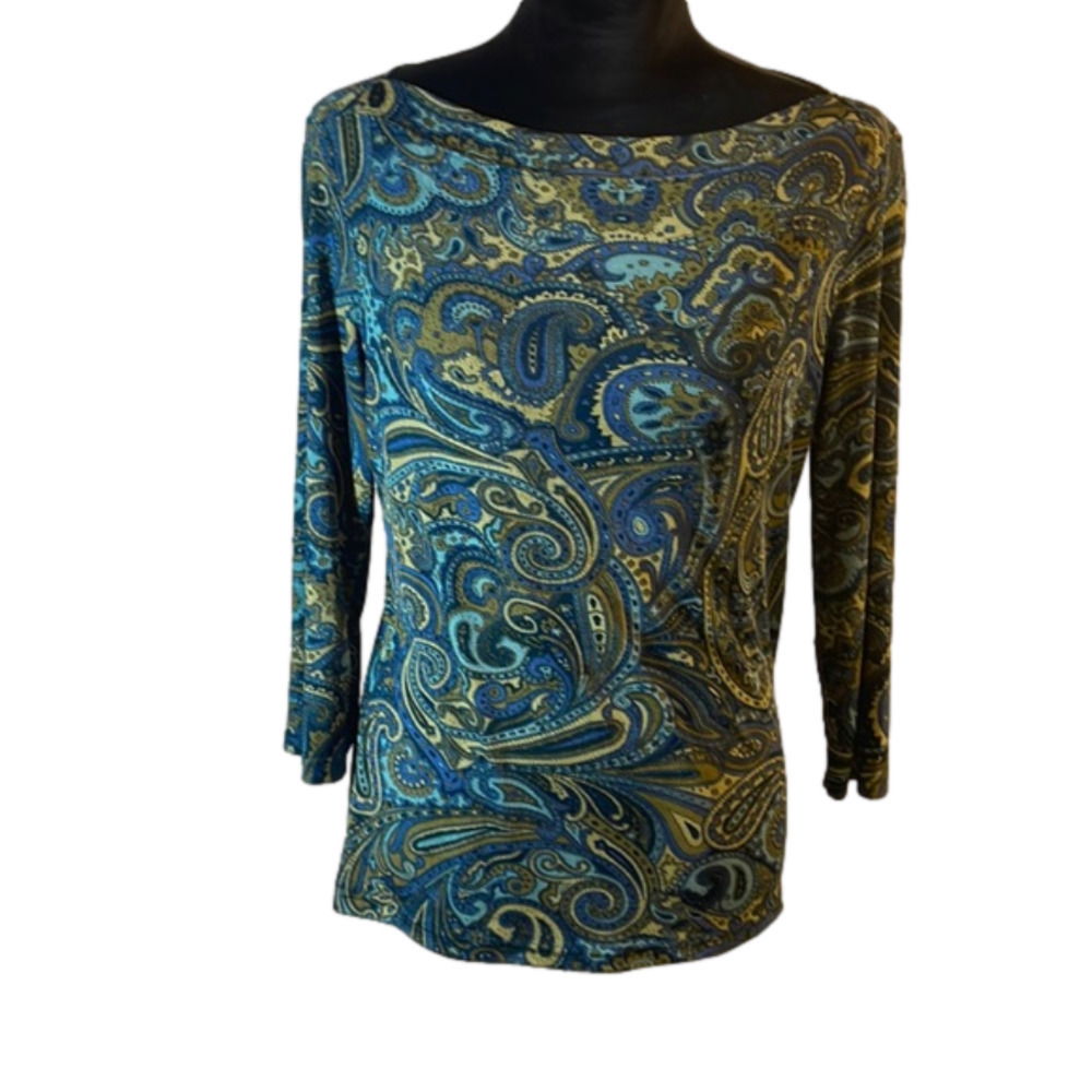 JACLYN Smith paisley blouse size S